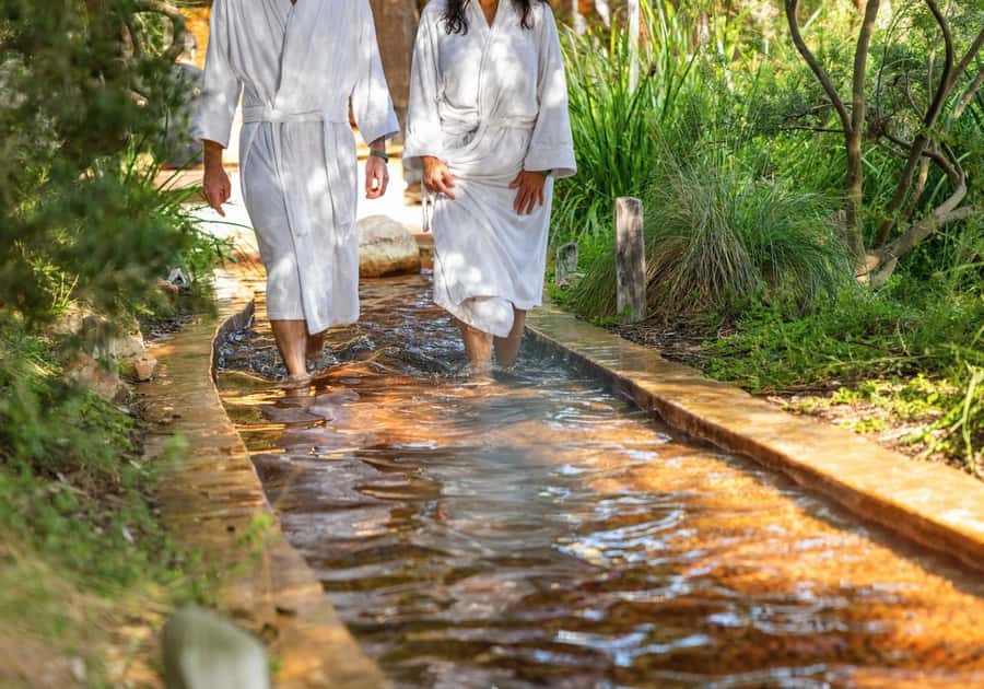 Melbourne/Mornington: Peninsula Hot Springs and Winery Tour - From Melbourne Arts Centre to Mornington Peninsula in a Premium Midi-Coach