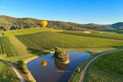 Yarra Valley Sunrise Balloon Flight with GoPro Photos - Balgownie Estate launch and the wind-dependent bus ride
